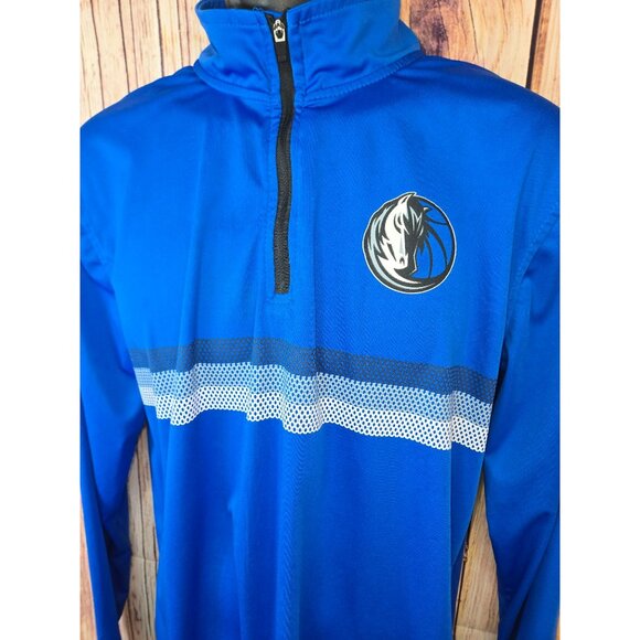 Dallas Mavericks NBA Mens Blue 1/4 Zip Pullover Medium - Picture 4 of 9